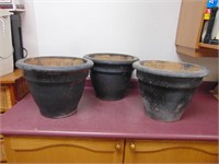 (3) Matching Terra Cotta Planters