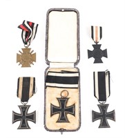 WWI GERMAN IRON CROSS & MEDALS LOT OF 5