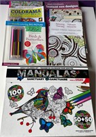 Adult colouring books with pencil crayons