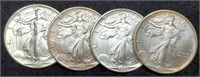 (4) 1990 Silver Eagles