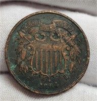 1864 Two Cent w/ Corrosion w/ WE