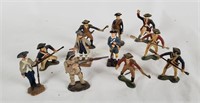 11 American Revolution Cast Metal Figures