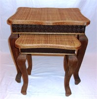 Wicker nesting tables.