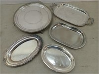 5 silver plate trays