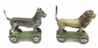 Vintage Distiller Dog & Lion With Spring Tails