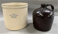 Antique Stoneware Crock & Jug