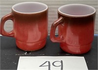 (2) Fire King Anchor Hocking Red Ombre Mug