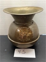 Vintage brass Georgia bull dog Spitoon