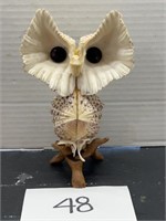 Handmade seashell owl decor
