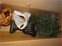 Prelit Christmas tree w/urn , ornaments, holiday