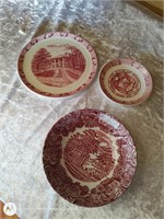 Wood & sons collector plates lot of 2 with bowl