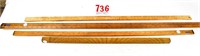 4 measuring sticks, 2 ft unmarked,  45" Lufkin, &