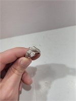 White Stone Ring, Stamped .925