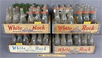 Lot of 4 White Rock Advertising Crates w/ Bottles
