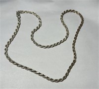 Vintage sterling silver heavy woven chain 50