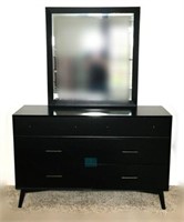 Black Lacquered Dresser with Mirror