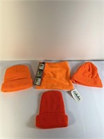 Orange Safety Beanie Hat Lot