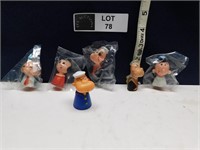 VINTAGE POPEYE RUBBER PENCIL TOPPERS