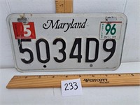 Maryland  Motorcycle License Plate