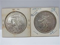 2 Mexico 25 Pesos coins from 1968