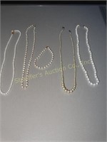 4 vintage pearl? Necklaces longest is 18" & 1