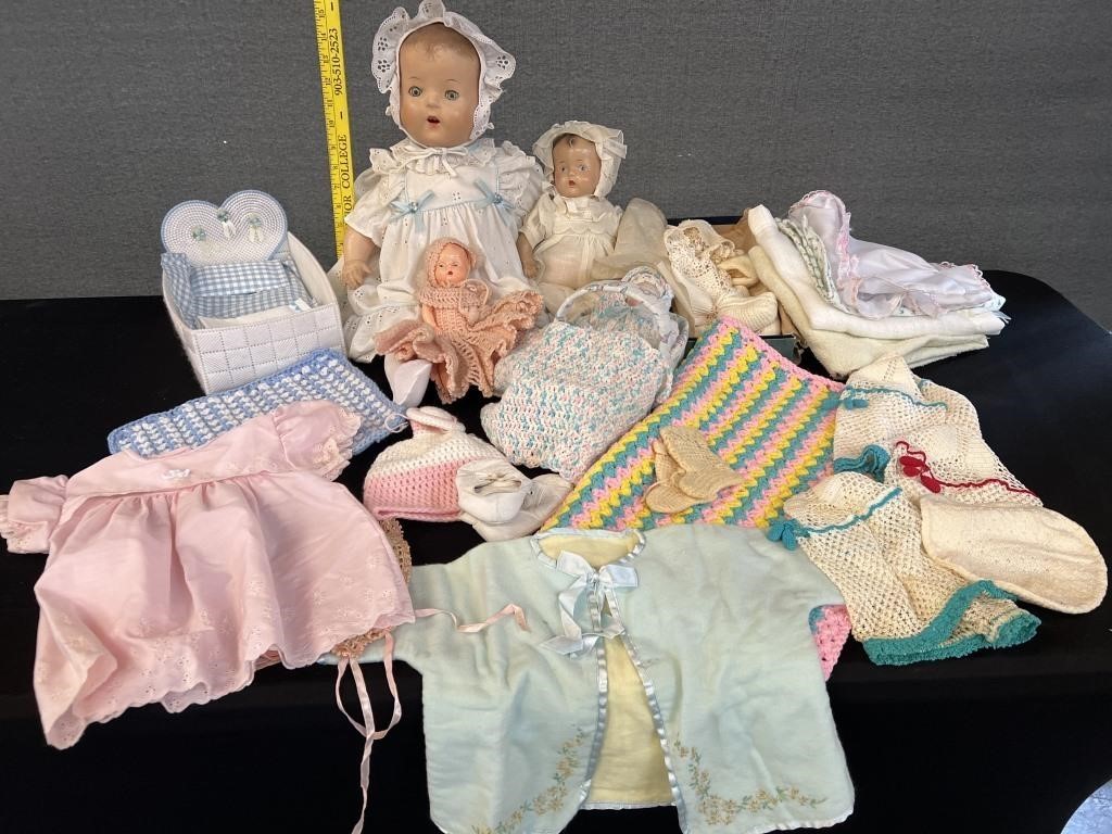Lot Antique Dolls Clothes & MORE