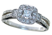 10kt Gold Princess Cut 1/2 ct Diamond Ring