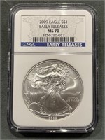2009 Silver Eagle Early Releases Ngc Ms70