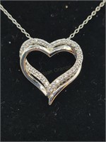 New Sterling Silver Heart Necklace
