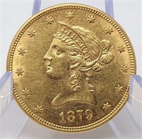 1879 $10 Gold AU