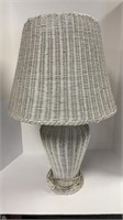 Wicker lamp with shade