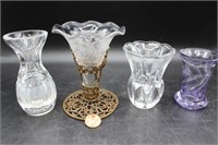 Four Victorian Miniature Bud Vases