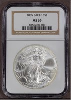 2005 S$1 Silver Eagle NGC MS69