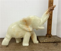 Carved alabaster elephant