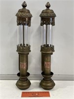 Pair Great Western Railway Brass Candle Lights