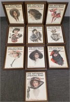 10 vintage Harrison Fisher, etc. lady Saturday