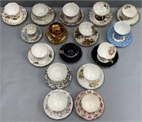 Fine Porcelain Tea Cups & Saucers Lot Collection