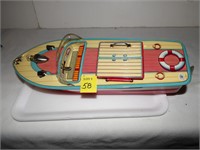 Battery Operated Tin Boat--Modern Toys Japan