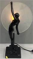 Metal Art Deco Style Figural Lamp