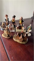 Six Collector miniatures and three Royal Dalton