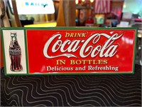 28 x 10” Metal Embossed Coca-Cola Sign