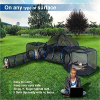 Outdoor Cat Enclosures 6-in-1 Cat Tent with Tunnel