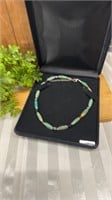 Sterling Silver Turquoise Bead Necklace with