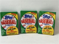 (3) 1987 Topps Baseball Wax Packs