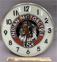 Indian Motorcycle Clock Advertising reproduction