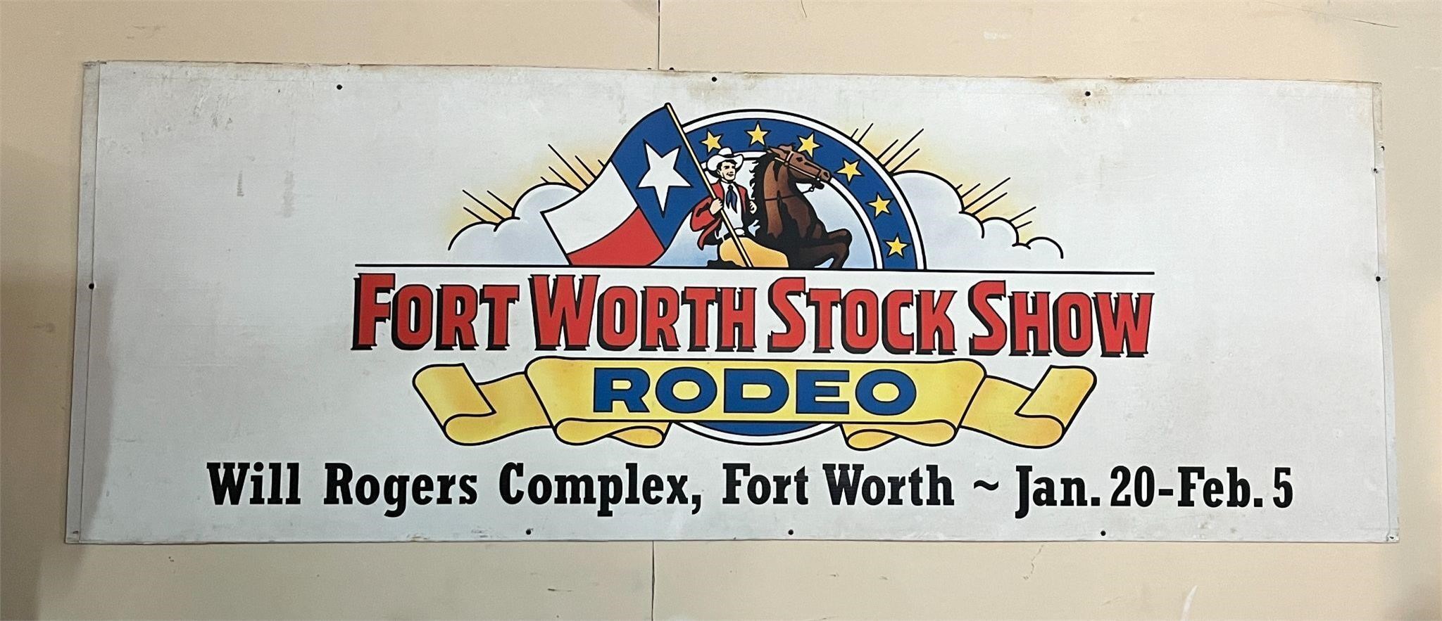 Fort Worth Stock Show Rodeo Sign 80" x 30"