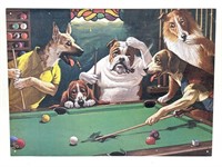 Dogs Playing Poker Metal Sign 17.5” x 12.5”
