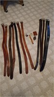Leather Belts (12), Belt Buckles (2), Leather Key