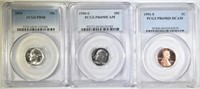 LOT OF 3 PCGS GRADED PROOF COINS: