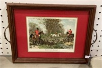 Small brightly colored English fox hunting scene